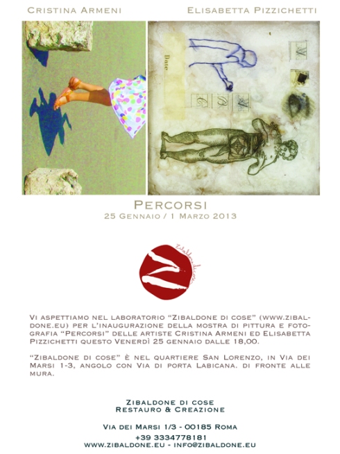 Invito alla mostra delle artiste Cristina Armeni ed Elisabetta Pizzichetti  